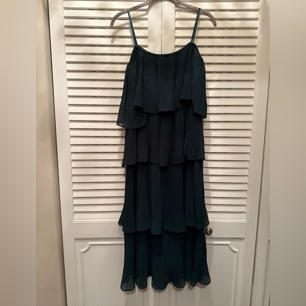 Just Me Dark Teal Layered Maxi Dress